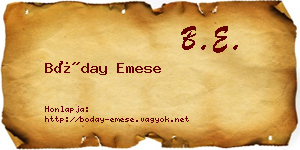 Bóday Emese névjegykártya